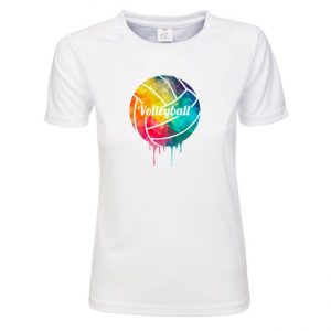 Koszulka siatkarska „Kolorowa piłka” – damska poliestrowa
