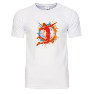 Koszulka siatkarska Piłka z siatkarzem – męska poliestrowa